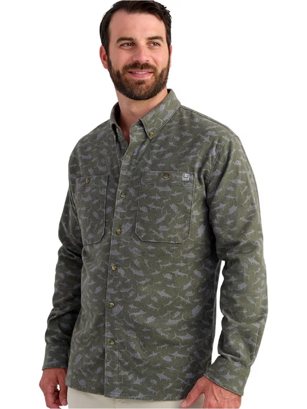 HUK Chesapeake Flannel button down shirt NEW Men’s xxl Marlin Moss